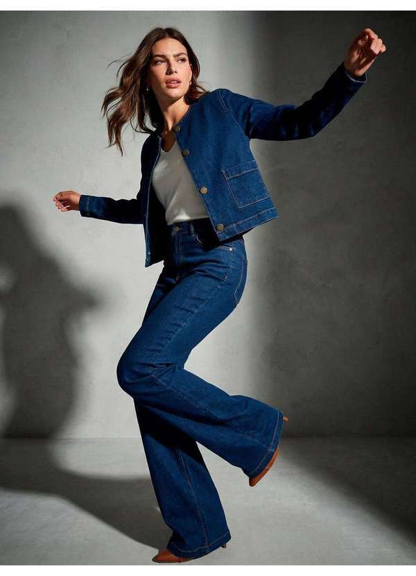 Principessa - Calça Jeans Bootcut Azul Escuro Beliz