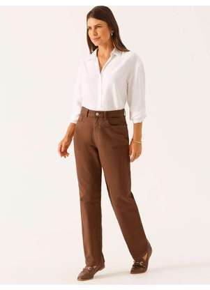 Principessa - Calça Sarja Reta Marrom Escuro Violetta - PRINCIPESSA