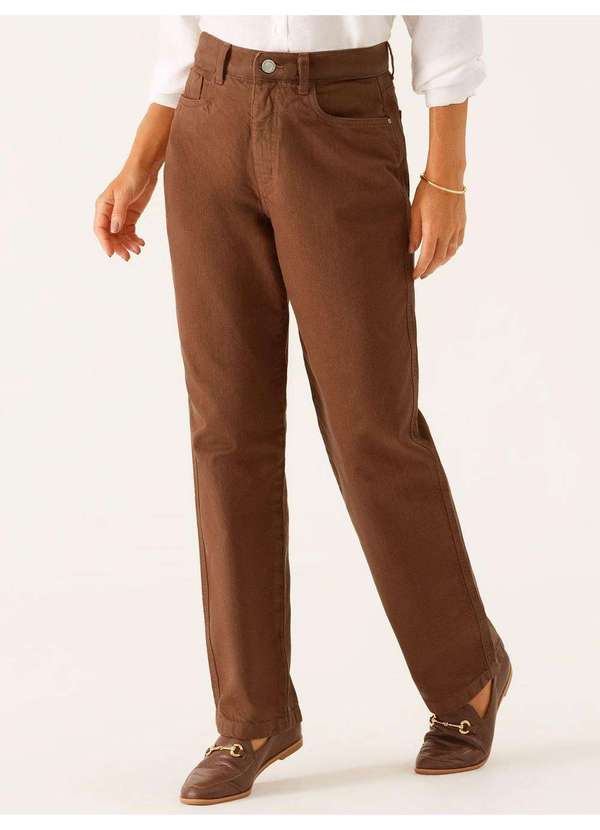 Principessa - Calça Sarja Reta Marrom Escuro Violetta 2