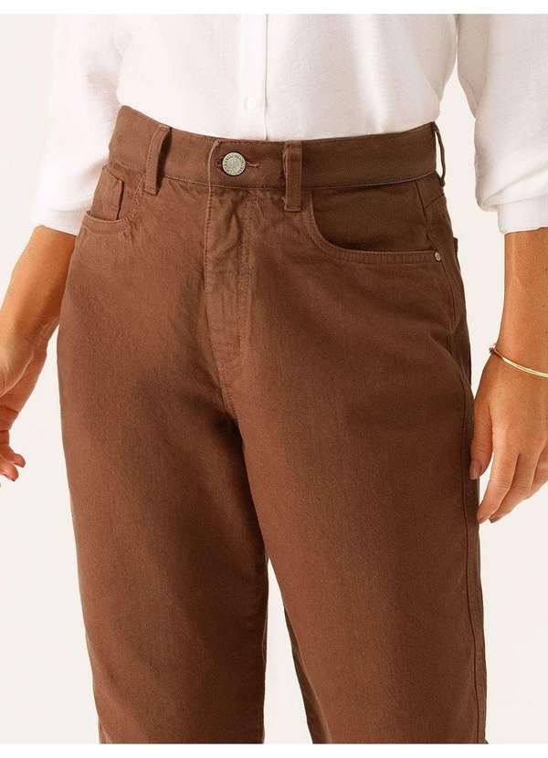 Principessa - Calça Sarja Reta Marrom Escuro Violetta 3