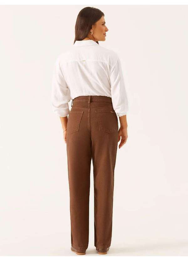 Principessa - Calça Sarja Reta Marrom Escuro Violetta 5