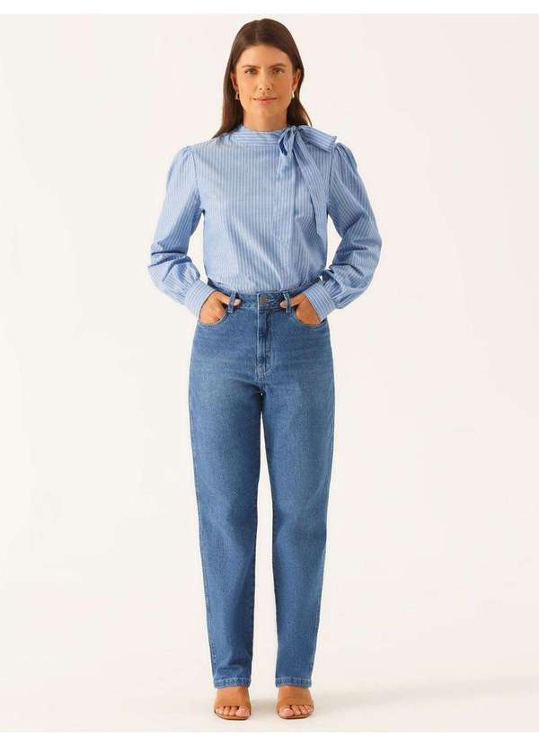 Principessa - Calça Jeans Reta Regular Azul Médio Vivara