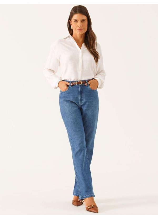 Principessa - Calça Jeans Reta Regular Azul Médio Vivara 4