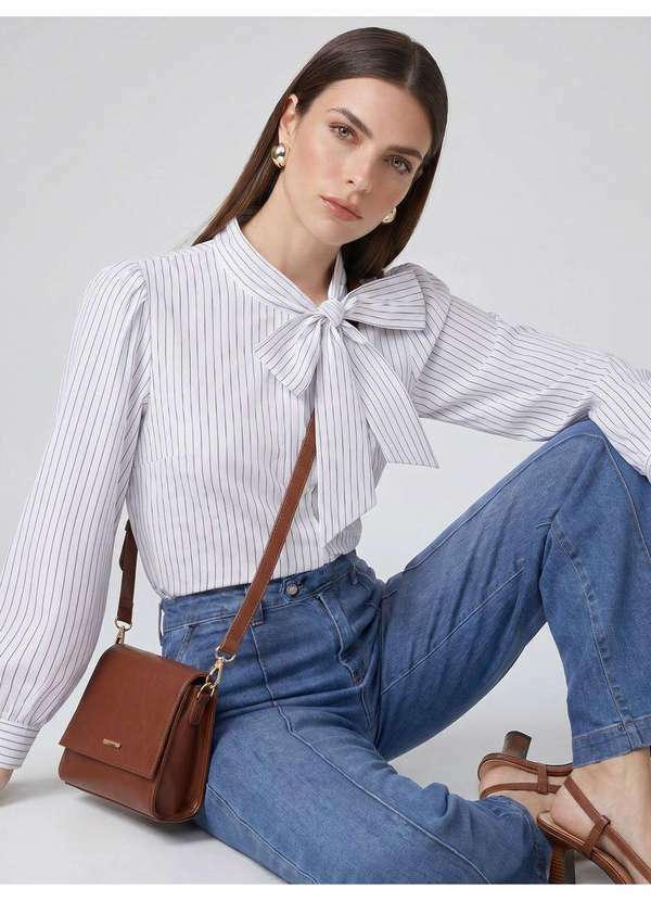 Principessa - Calça Jeans Wide Leg Azul Medio Naline