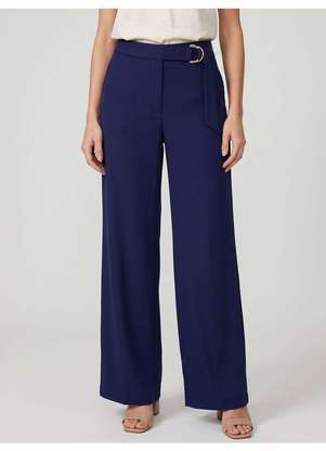 Principessa - Calça Pantalona Alfaiataria Azul Marinho Mayelle - PRINCIPESSA