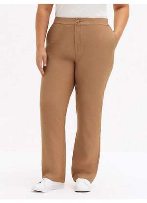 Principessa - Calça Reta Regular Alfaiataria Viscose Mocha Mousse Aveline - PRINCIPESSA