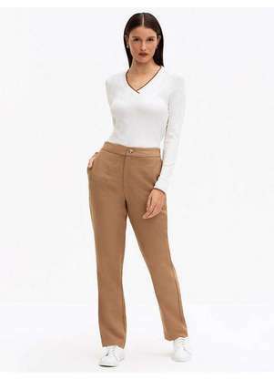 Principessa - Calça Reta Regular de Alfaiataria Mocha Mousse Vilimara - PRINCIPESSA