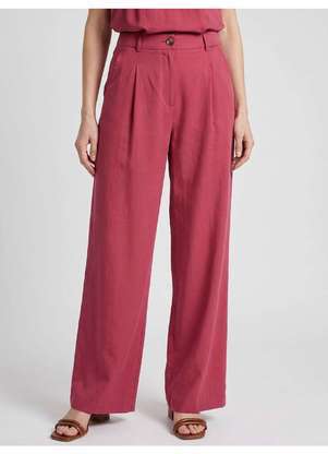 Principessa - Calça Wide Leg Alfaiataria com Pregas Terracota Catarine - PRINCIPESSA
