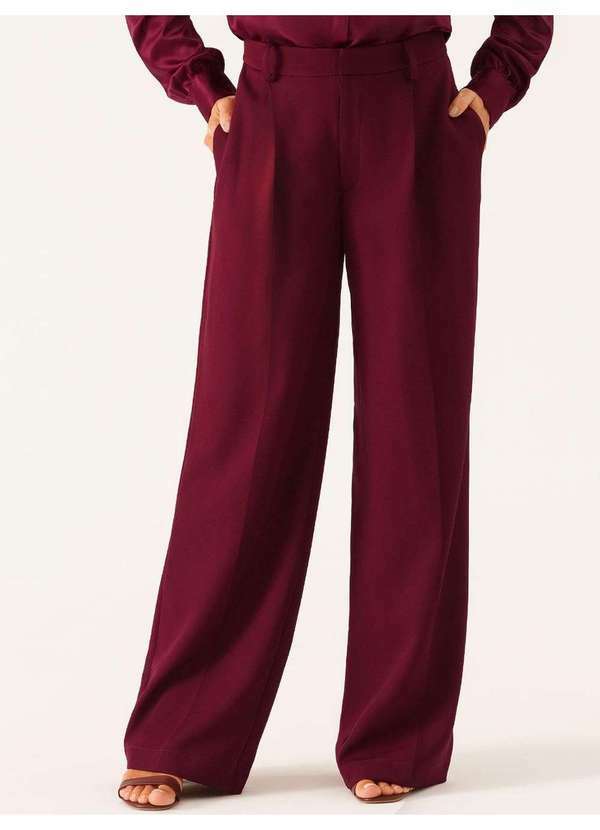 Principessa - Calça Wide Leg Alfaiataria Vinho Janiele 2