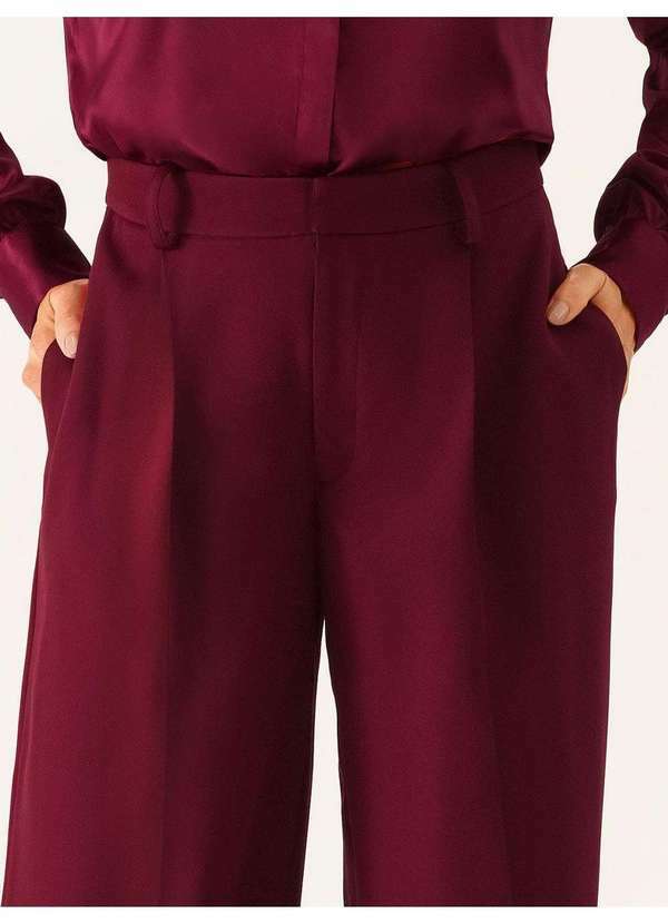 Principessa - Calça Wide Leg Alfaiataria Vinho Janiele 3