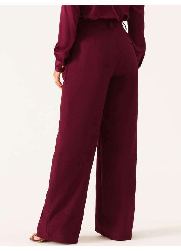 Principessa - Calça Wide Leg Alfaiataria Vinho Janiele 9