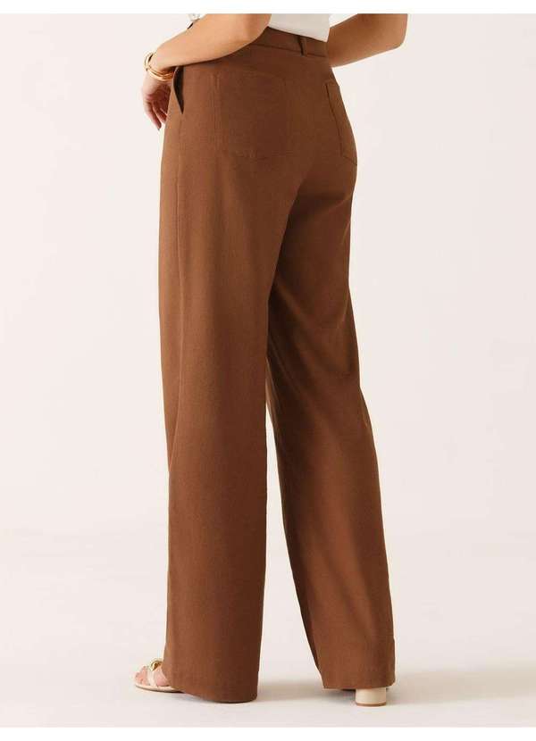 Principessa - Calça Wide Leg de Linho Marrom Felipa 8