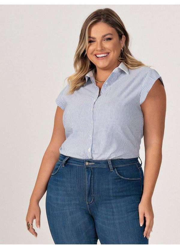 Principessa - Camisa Listrada com Manga Copinho Drica