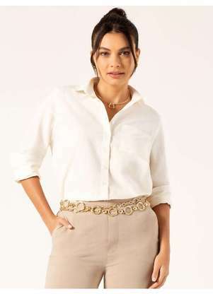 Principessa - Camisa de Linho Oversized Off White Daphne - PRINCIPESSA