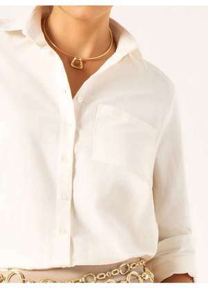 Principessa - Camisa de Linho Oversized Off White Daphne - PRINCIPESSA