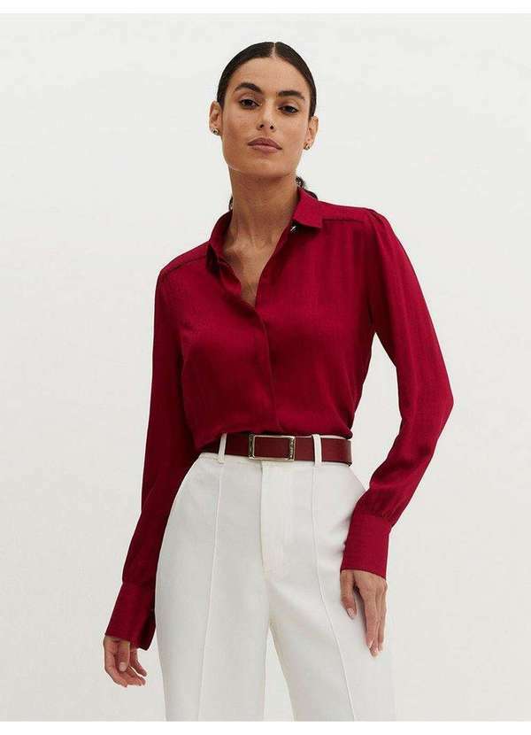 Principessa - Camisa de Viscose Maquinetada Red Cherry Jamila