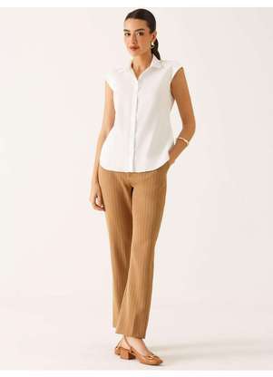 Principessa - Camisa Manga Copinho em Algodão Off White Thayse - PRINCIPESSA