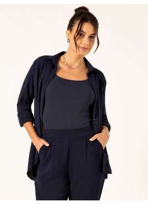 Principessa - Camisa Oversized Azul Marinho Helô - PRINCIPESSA