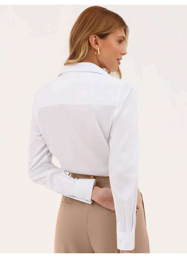 Principessa - Camisa Social Básica Off White Roberta