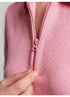 Principessa - Blusa Polo Feminina em Malha Texturizada Rosa Talira - PRINCIPESSA