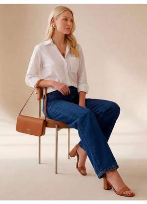 Principessa - Camisa Alongada com Bolso em Algodão Branco Marilu - PRINCIPESSA