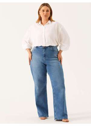 Principessa - Camisa Boxy Viscose Plus Size Off White Blossom - PRINCIPESSA