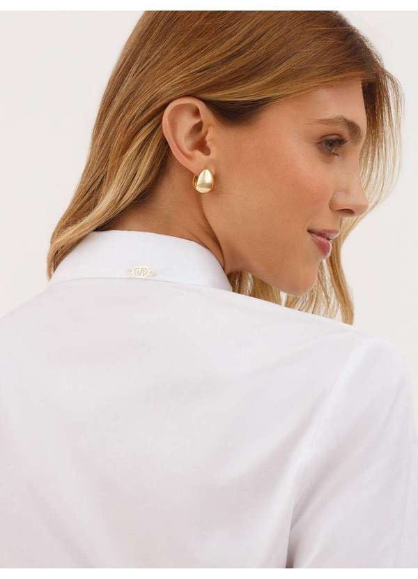 Principessa - Camisa com Babados em Tricoline Off White Monise 7