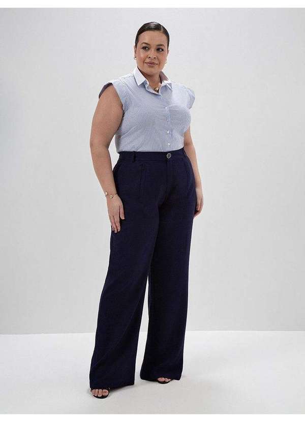 Principessa - Camisa com Manga Copinho Plus Size Listrada Ludinalva 2