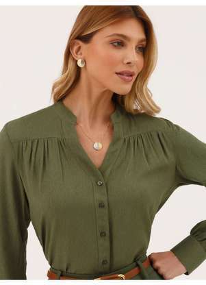 Principessa - Camisa Comfy Manga Longa Verde Musgo Eleanor - PRINCIPESSA