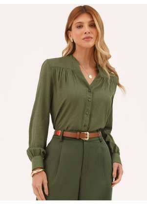 Principessa - Camisa Comfy Manga Longa Verde Musgo Eleanor - PRINCIPESSA