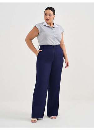Principessa - Camisa de Algodão Plus Size Listrada Marinho Thalissa - PRINCIPESSA