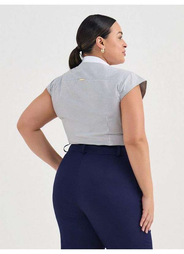 Principessa - Camisa de Algodão Listrada Plus Size Thalissa 3