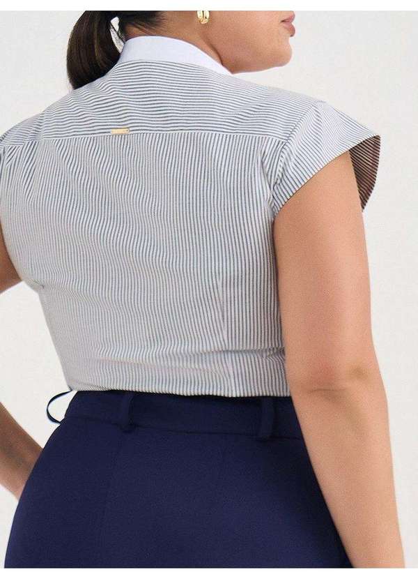 Principessa - Camisa de Algodão Listrada Plus Size Thalissa 4