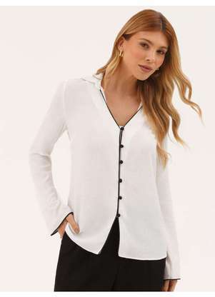 Principessa - Camisa Manga Longa em Viscose Off White Circe - PRINCIPESSA