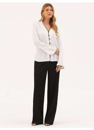 Principessa - Camisa Manga Longa em Viscose Off White Circe - PRINCIPESSA