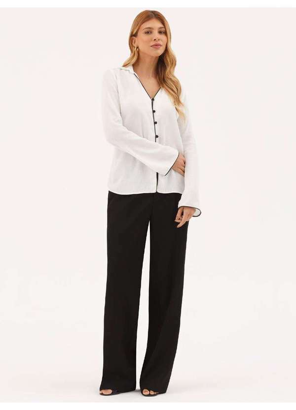 Principessa - Camisa Manga Longa em Viscose Off White Circe 2