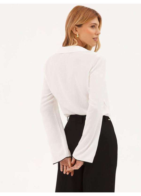 Principessa - Camisa Manga Longa em Viscose Off White Circe 5