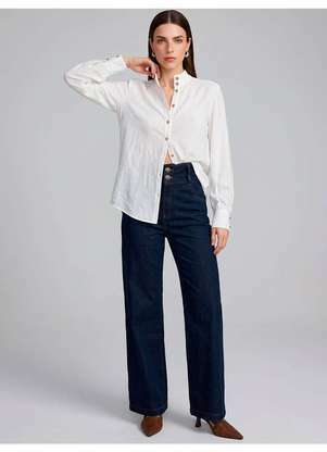 Principessa - Camisa Manga Longa em Viscose Off White Lilian - PRINCIPESSA