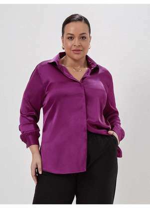 Principessa - Camisa Manga Longa Super Comfy Plus Size Magenta Eliora - PRINCIPESSA