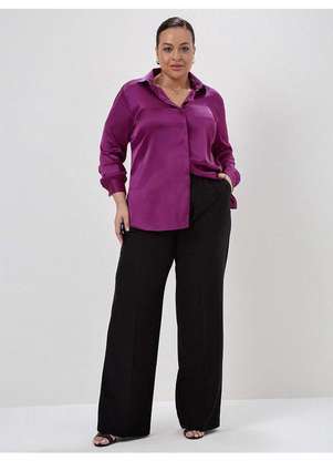 Principessa - Camisa Manga Longa Super Comfy Plus Size Magenta Eliora - PRINCIPESSA