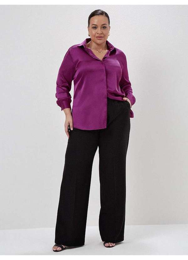 Principessa - Camisa Manga Longa Super Comfy Plus Size Magenta Eliora 2