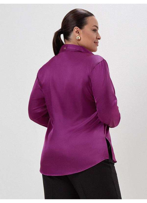 Principessa - Camisa Manga Longa Super Comfy Plus Size Magenta Eliora 3