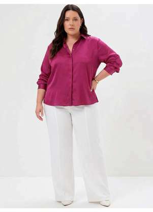Principessa - Camisa Manga Longa Super Comfy Plus Size Rosa Cereja Aparecida - PRINCIPESSA
