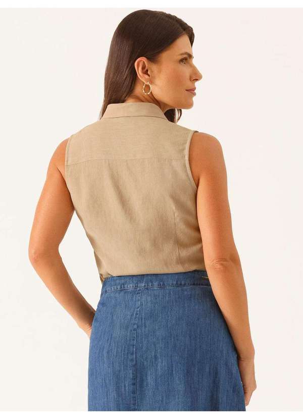 Principessa - Camisa sem Mangas em Viscose Aveia Oriel 5