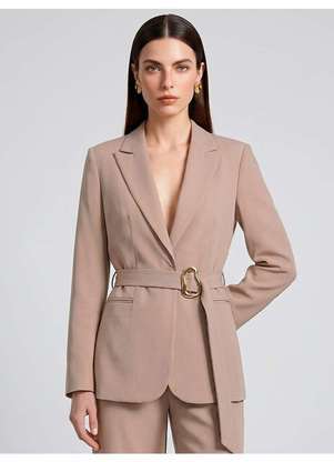 Principessa - Blazer Alfaiataria Intermediário Bege Adara - PRINCIPESSA