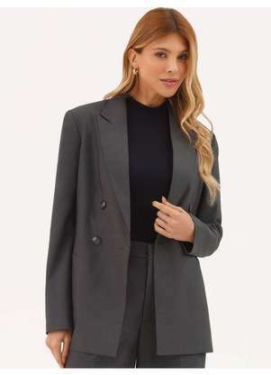 Principessa - Blazer Alfaiataria Intermediário Transpassado Chumbo Elisa - PRINCIPESSA