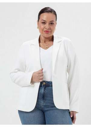 Principessa - Blazer Botão Único Plus Size Off White Meliz - PRINCIPESSA