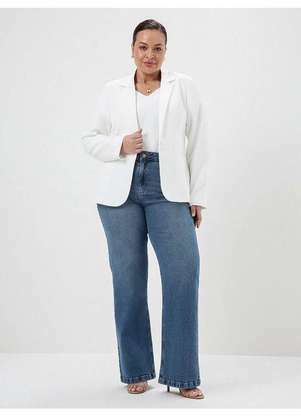 Principessa - Blazer Botão Único Plus Size Off White Meliz - PRINCIPESSA