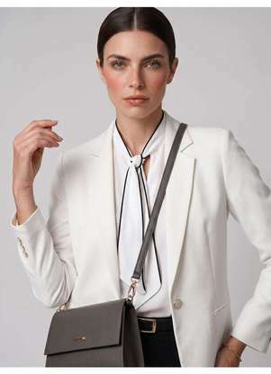 Principessa - Blazer de Alfaiataria Alongado Off White Liana - PRINCIPESSA