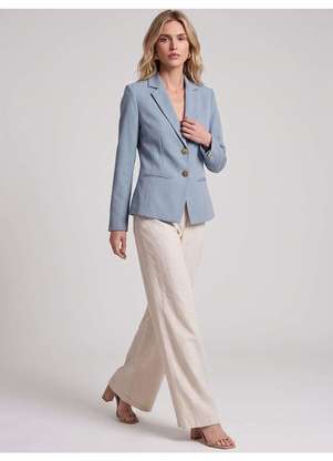 Principessa - Blazer de Alfaiataria Clássico Azul Claro Aneliese - PRINCIPESSA
